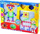 Mozaika barevná hříbečková velké hříbky + 2 základní desky s předlohami v krabici