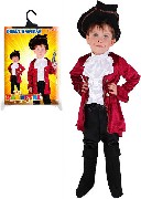KARNEVAL Šaty kapitán Hook vel. L (8-10 let) set s kloboukem KOSTÝM