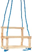 DŘEVO Klasická dětská houpačka na zavěšení se zábranou