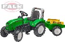 FALK Traktor šlapací Lander 240X s valníkem a odklápěcím motorem zelený plast