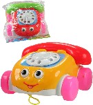 Telefon auto plastové tahací na kolečkách 3 barvy