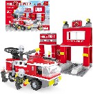 AUSINI Stavebnice kostky hasičská stanice Fire Brigade set v krabici 301 dílků