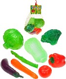 Umělá zelenina set 8ks dětské makety potravin v síťce plast