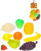 Umělé ovoce set 9ks dětské makety potravin v síťce plast