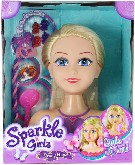 Sparkle Girlz Česací hlava kadeřnický set s hřebenem a doplňky v krabici