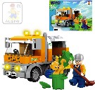 AUSINI Stavebnice MĚSTO Auto popeláři sada 167 dílků + 1 figurka s doplňky plast