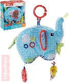 FISHER PRICE Baby sloník textilní chrastítko s aktivitami pro miminko