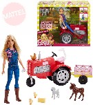 MATTEL BRB Panenka Barbie farmářka set s traktorem a doplňky plast