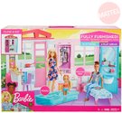 MATTEL BRB Dům pro panenku Barbie rozkládací herní set s nábytkem a doplňky