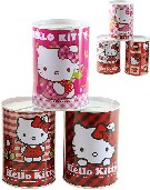 Fotografie Pokladnička dětská kovová Hello Kitty kulatá kasička 6 druhů