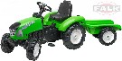 FALK Traktor šlapací Garden Master set s valníkem zelený s klaksonem