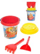 Sada na písek Tom&Jerry 4ks kyblík 14cm se sítkem a 2 nástroji plast