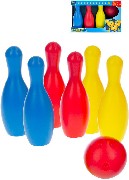 Hra Kuželky soft barevné dětské set 6ks + koule v krabičce měkký plast