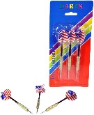 Šipky házecí 18g hrot kovový americká vlajka set 3ks na kartě
