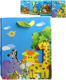 Párty taška papírová veselá 26x32cm se zvířátky Afrika se třpytkami 4 druhy
