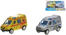 Záchranářské auto 8cm sada 2ks Policie a Ambulance zpětný chod kov