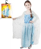 KARNEVAL Šaty Princezna zimní královna vel.S (92-104cm) 4-6 let KOSTÝM