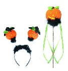 KARNEVAL Sada Halloween dýně čelenka + hůlka KARNEVALOVÝ DOPLNĚK