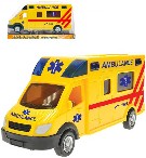 Ambulance 19cm žlutá sanitka auto na setrvačník záchranné složky plast