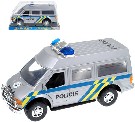 Auto dodávka policie CZ 27cm na setrvačník stříbrné v krabičce plast