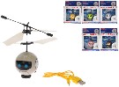 Helikoptéra plastová míček 11cm sensor USB kabel HELI BALL vrtulník 6 barev
