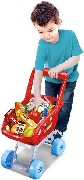 Nákupní vozík dětský 36x41x20cm plastový set s maketami potravin