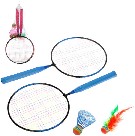 Dětská sada na badminton 2 rakety 44cm + 2 košíčky 2 barvy v síťce