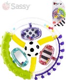 SASSY Baby chrastítko kroužek s míčkem se zrcátkem plast pro miminko