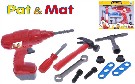 Sada dětské nářadí plastové Pat a Mat set s vrtačkou 24cm na setrvačník