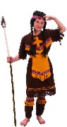 KARNEVAL Šaty INDIÁNKA vel. M (120-130 cm) 5-9 let hnědý KOSTÝM