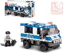 SLUBAN Stavebnice POLICIE auto vězeňský vůz set 126 dílků + 1 figurka plast