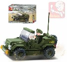 SLUBAN Stavebnice ARMY vojenský hlídkový vůz set 15 dílků + 1 figurka plast