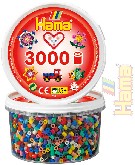 HAMA Korálky dětské zažehlovací barevné set 3000ks v dóze midi plast