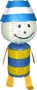 Lampion krčený harmonika panáček 30x68cm na žárovku papírový