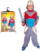 KARNEVAL Šaty rytíř s kapucí vel.M (6-8 let) KOSTÝM
