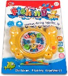Hra Rybky dětský rybolov magnetický set se 2 udicemi na kartě plast Zvuk 3 barvy