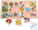 WOODY DŘEVO Přilož co kam patří malé 3x6 Žirafa Suzie *DŘEVĚNÉ HRAČKY*
