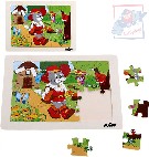 WOODY DŘEVO Puzzle Kocour v botách