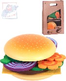 WOODY DŘEVO Sada výroba hamburgeru dětské makety potravin v taštičce