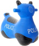 Baby hopsadlo gumové Motorka policejní modré set skákadlo s pumpičkou