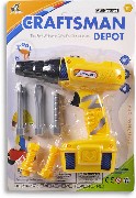 Dětské pracovní nářadí set aku vrtačka 18cm na baterie s nástavci a doplňky plast