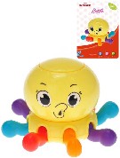 Baby chobotnice pískající pohyblivá 10cm Baby´s Happiness Zvuk pro miminko