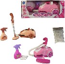 Vysavač dětský 21cm funkční na baterie na kuličky set s doplňky 2 barvy