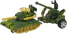 Army sada tank s vojenským dělem a figurkami na navíjecí lanko