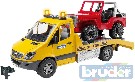 BRUDER 02535 (2535) Auto Mercedes odtahovka s Jeepem