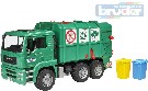 BRUDER 02753 (2753) Set auto nákladní zelené MAN TGS popeláři + 2 popelnice plast