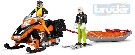 BRUDER 63100 Model sněžný skútr set se sáněmi 33cm a 2 figurkami plast