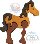CEEDA DŘEVO Puzzle KONÍK hnědý malý DŘEVĚNÉ HRAČKY