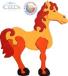 CEEDA DŘEVO Puzzle KONÍK hnědý velký DŘEVĚNÉ HRAČKY