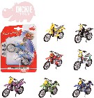 DICKIE Motocykl Crooss 12cm krosový závodní volný chod 8 druhů plast